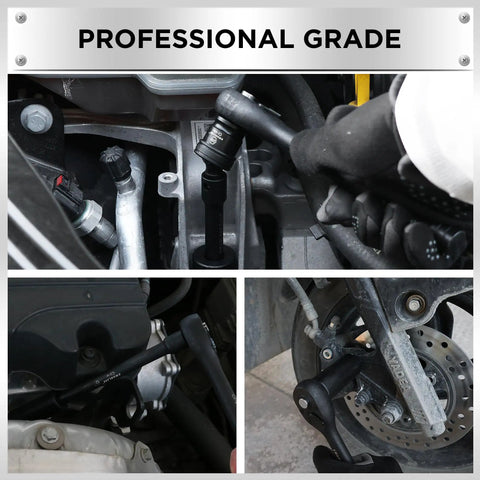 Impact Socket Set For Auto Work, 50 Piece Six Point Drive Three Eighths Inch in use on automotive parts