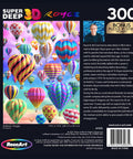 Super Deep 3D Lenticular Hot Air Balloon Puzzle, 300 XL Pieces For Adults box showing colorful balloon design and artist bio