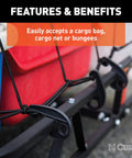 Heavy Duty Cargo Basket Hitch Carrier For SUV And Truck, 500 Lb Capacity, tubular frame with cargo net attached