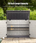 20 Cu Ft Outdoor Storage Cabinet With Adjustable Shelf And Lockable Doors, Weatherproof Resin Shed Open With Visible Interior