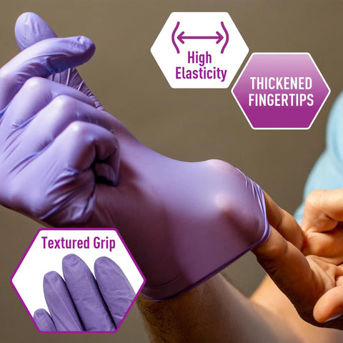 Powder Free Nitrile Exam Gloves X Large Pack Of 100 Textured Fingertips For Boss Level Grip And Dexterity Latex Free