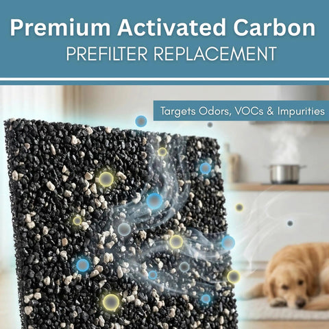 Activated Carbon Prefilter Replacement For Air Purifiers 10 X 46 And A Half Inches Odor And VOC Filter For Cooking Pets And Household Smoke Compatible With R Style Replacements Easy Install 1 Pack