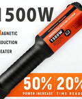 1500W Induction Bolt Removal Kit With Case, 25S Fast Heat Induction Tool And Bolt Buster handle with power increase text