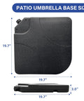 Heavy Duty Cantilever Offset Patio Umbrella Stand With 155Lb Capacity 4 Piece Square Base Plate Set size dimensions
