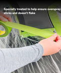 Applying green tape to High Density Plastic Sheeting Masking Film Tear Resistant And Durable Easy To Cut Static Cling for overspray