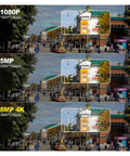 Image comparing 1080P, 5MP, and 8MP 4K resolution clarity for Reliable 32Ch 4K Indoor Dome Security Camera System With PoE NVR.