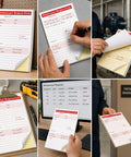 Two Part Carbonless Maintenance Request Forms Book Set, 50 Packs of 100 Sheets Per Book, Easy Tear Perforated Copies for Quick Service Requests, Durable Paperwork for Maintenance Teams and Field Technicians showing carbonless duplicate forms