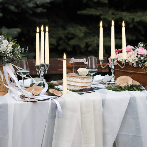 8 Piece Flameless Taper Candles With Two Remotes And Timer Eight Inch 3D Wick Floating Flicker Led Window Candles Battery Operated