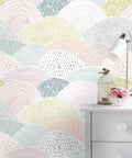 Peel And Stick Wallpaper Dot And Line Boho Pink Vinyl Roll 15.5 Inch By 78.7 Inch Self Adhesive Removable Wall Covering for decor