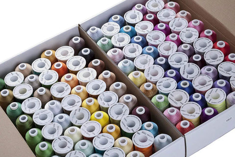 120 Color Polyester Embroidery Thread Kit For Home Machines With 550 Yards Total, 107 Plain And 13 Variegated Spools, Wide Color Range For Creative Sewing And Embroidery Projects, Comparable To Madeira And Robinson Anton Colors