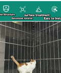 Built Tough Galvanized Hardware Cloth Mesh Roll For Chicken Coops And Backyard Critter Shields Rabbit Snake Gopher Shield Wire Screen Yard Ready Setup 16 By 20 Foot 19 Gauge Quarter Inch with cat inspecting the structure.