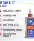 Multi Surface Strong Glue That Dries Fast For Wood Tile Ceramic Glass Pottery And Crafts Heavy Duty Adhesive bottle with features listed