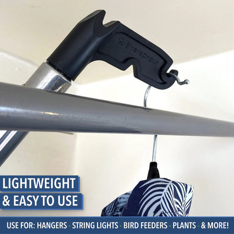 Smooth Telescoping Aluminum Extension Pole With Heavy Duty Utility Hook For Hanging Christmas Lights Bird Feeders And Tackling High Spots Without Breaking A Sweat Or Risking Ladder Falls