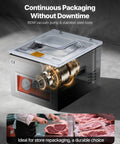 VEVOR chamber vacuum sealer, 260W, with transparent lid and stainless steel body; 10.2 in sealing length