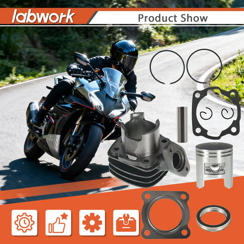 Motorcycle and Cylinder Piston Gasket Repair Kit for Honda Spree 50 NQ50 1984 1987 Replacement Parts Set in overlay