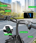 Handlebar and controls of the All Terrain Electric Scooter With Seat For Adults 1600W Peak Power 42 Mile Range 20 MPH Top Speed