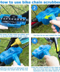 Instructions for using Bike Chain Cleaner Kit With Chain Lubricant And Biodegradable Degreaser, Chain Scrubber, Gear Brush