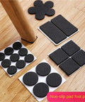 2 Piece Chair Leg Pads Floor Protectors for Furniture Legs Round Bottom Anti Slip Rubber Feet displayed on wood floor