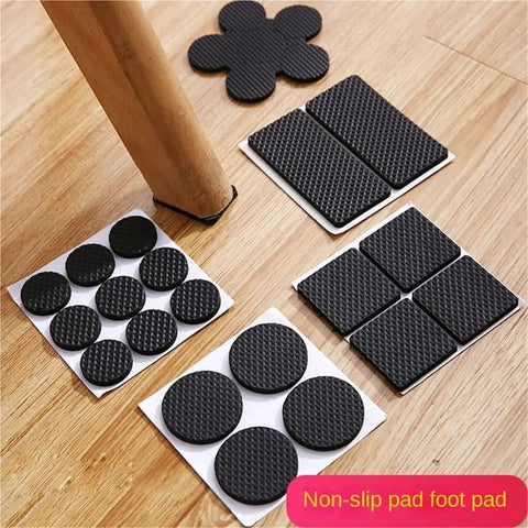 2 Piece Chair Leg Pads Floor Protectors for Furniture Legs Round Bottom Anti Slip Rubber Feet displayed on wood floor