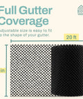 2 Pack Gutter Guard Mesh Shields For Leaves And Debris, 6 Inch Wide By 20 Feet Long Each, 40 Feet Total, Rust Resistant Black