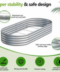 2-Pack 6x3x1ft Galvanized Metal Raised Garden Bed Kit for Outdoor Planter Box Vegetables Herbs Flowers Fruits Durable Rust Resistant Weatherproof Patio Garden Bed No Tools Required Easy Assembly - front view