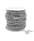 Stainless Steel Ball Chain Spool With 100 Feet of Beads Measuring Three Sixteenth Inch and 100 Clasps for DIY Projects