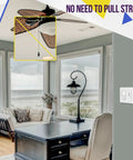 Room view with 3 Speed In Wall Ceiling Fan Control With Slider Switch For Quiet Operation No Fuss Easy Install on wall.