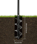 Efficient Garden Auger Drill With Non Slip Handle Post Hole Digger 3.9x23.6 Inch Spiral in soil