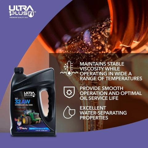 AW32 Hydraulic Oil ISO 32 For Heavy Machinery 5 Gallon Workhorse Anti Wear Rust Protection Clean Operation And Filter Protection For Extended Equipment Life And Smooth Performance