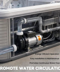 Top Shelf 1.5Hp Hot Tub Spa Pump Equipped With Strong 110V Copper Motor for smooth water circulation in hot tub.