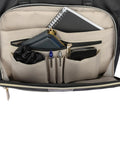 Interior of Madison Square Lightweight Hardside Chevron Expandable Spinner Luggage Set With organized pockets and notebook