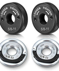 Four Pack Quick Release Angle Grinder Flange Nuts No Wrench Needed Self Locking Arbor Nuts With D Ring Knurl Fits 4-1/2, 5, 7, 9 Inch Grinders 5/8-11 Threads