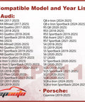 Model compatibility list for Activated Carbon Cabin Air Filter Replacement for Audi and Porsche 2017 to 2025