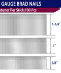 Pro Level 18 Gauge Narrow Crown Staples And Brad Nails Assortment Kit 4200 Pieces showing different sizes of brad nails.