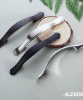 Matte Black Cabinet Pulls And Handles Set Of 15 For Kitchen And Furniture Upgrades 5.1 Inch Length on gray surface