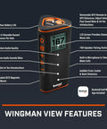 Wingman View Golf Speaker With GPS Yardage And Hazard Alerts On Course LCD Screen Remote Control Magnetic Cart Mount features