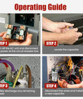 Operating guide for installing Dual Run AC Capacitor 45 Plus 5 UF 370 440V CBB65 UL Listed for air conditioners and heat pumps.