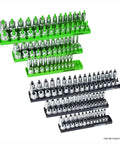 Six Tray Socket Organizer For SAE And Metric Sockets Fits One Quarter, Three Eighths, And One Half Inch Drives Stores, showing empty trays