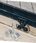 Heavy Duty Sliding Track Roller For Industrial Doors And Gates, Steel Wheel Replacement with Easy Install shown below gate