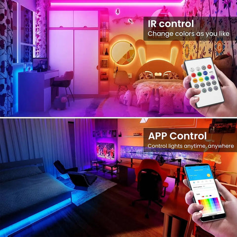 Music Sync LED Strip Lights 200 Feet RGB Color Changing With Alexa And Google Assistant Wi Fi App Control Voice Remote DIY