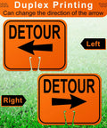 Knock It Out At Job Site With This Bulk Pack Of Six Traffic Cone Arrow Signs Featuring Reversible Orange And Black Plates, showing left and right direction.