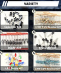 DIY Electronics Component Kit For Pro Projects 1910 Pcs Of Resistors Electrolytic Capacitors Schottky Diodes LEDs Transistors