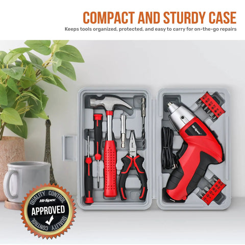 19-Piece 3.6V USB Cordless Power Screwdriver Kit For Home DIY Rechargeable Electric Screwdriver Set with compact tool box