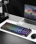 Badass Tri Mode Wireless Mechanical Gaming Keyboard With Comfy Gasket Mod And Hot Swappable Linear Switches on a sleek desk.