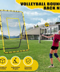 Volleyball Rebounder Net 7x4 Ft With Five Angle Adjustments in backyard, portable and durable net for outdoor training
