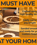 Solid Beechwood Dowel Rods One Eighth Inch By Twelve Inches Long Smooth As Silk Bulk Pack Of Fifty Sticks on wooden table with craft supplies.
