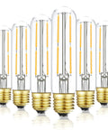 Energy Efficient Dimmable Tubular LED Bulbs 4W 40W Equivalent 400LM Soft White 3000K Clear Glass E26 Base For Cabinets And Display Lighting 6 Pack Flicker Free No Buzz Eye Friendly Home Decor Friendly