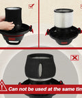 Instruction showing correct use of foam sleeve filter replacements for 1 gallon wet dry vacuum cleaners, 3 pack, part 9052500.