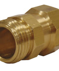 Brass Hose Swivel Connector With Live Rotation To Prevent Kinks Pro Grade Performance For Flexible Hoses Smooth Free Spinning Design Reduces Strain On Connections Durable Corrosion Resistant Brass Made In USA threaded brass hose swivel fitting close-up