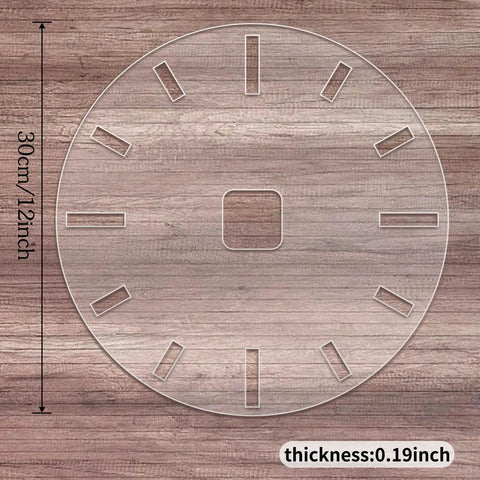 No Sweat 12 Inch Circle Clock Router Template For DIY Woodworking Crafts, Premium Thick Acrylic template showing 30cm size.